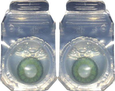 

CRYSTAL EYE green color lens 1 pair with case solution Monthly Contact Lens(0.0, green, Pack of 2)