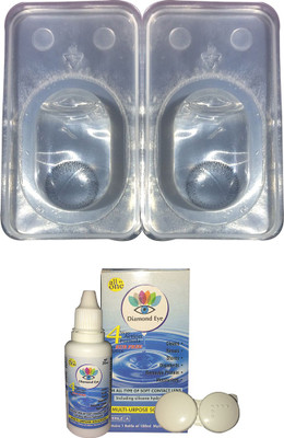 

CRYSTAL EYE Light Black eye color lens 1 pair with case solution Monthly Contact Lens(0.0, black, Pack of 2)