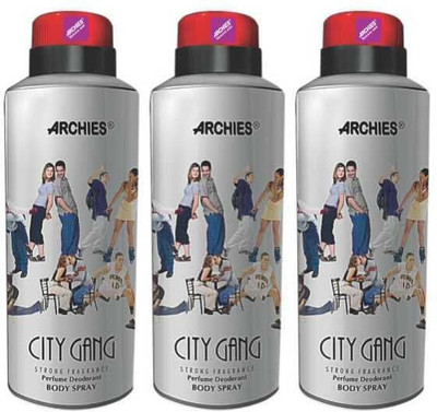 

Archies City Gang Perfume Deodorant Body Spray Pack of 3 Deodorant Spray - For Men & Women(525 ml, Pack of 3)
