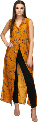 adyuth Women Shirt Yellow Maxi/Full Length Dress