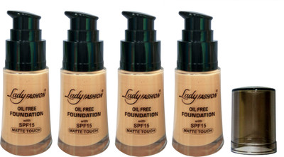 

Lady Fashion High Defination Oil Free Extreme Glow Foundation (Pack of 4) Foundation(Nude)