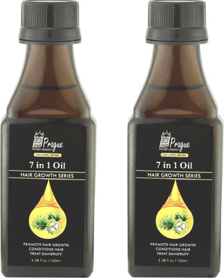 

Prague 7in1 Hair Growth OIl - with Argan, Rosemary, Eucalyptus, Peppermint, Tea Tree, Ylang Ylang and Castor Oil (100ml + 100ml) Hair Oil(200 ml)