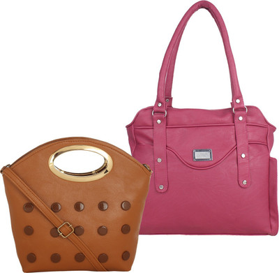 

Fillincart Hand-held Bag(Brown, Pink)