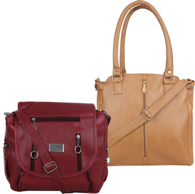 

Element Cart Shoulder Bag(Maroon, Brown), Brown;maroon