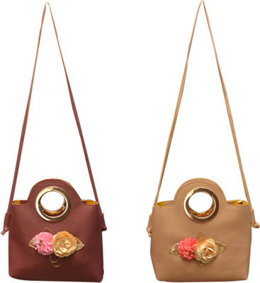 

siddhi fashions Sling Bag(Maroon, Beige), Beige;maroon