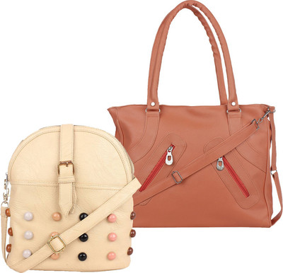 

Element Cart Hand-held Bag(Beige, Pink)