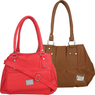 

Element Cart Hand-held Bag(Brown, Red)