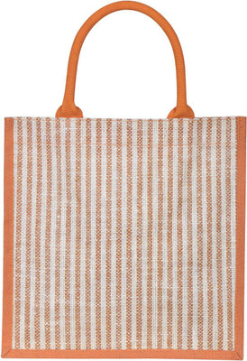 

Jute Cottage Tote(Orange, Beige), Beige;orange