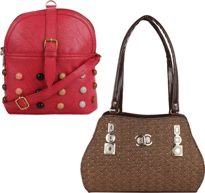 

Element Cart Shoulder Bag(Brown, Red)