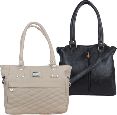 

Fillincart Shoulder Bag(Black, Beige), Beige;black
