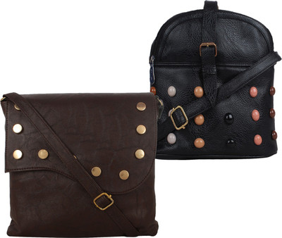 

Fillincart Sling Bag(Brown, Black), Black;brown