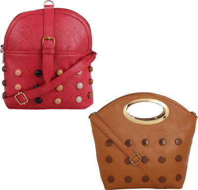

Element Cart Hand-held Bag(Brown, Red)