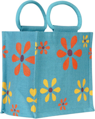 

Jute Cottage Hand-held Bag(Blue)