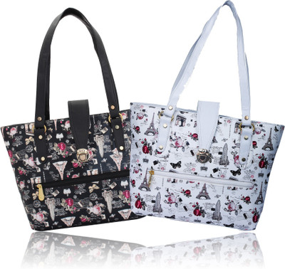 

Lady bar Shoulder Bag(White, Black), Black;white