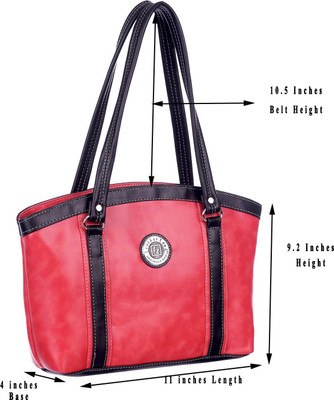 

Leather Land Shoulder Bag(Pink, Black), Black;pink