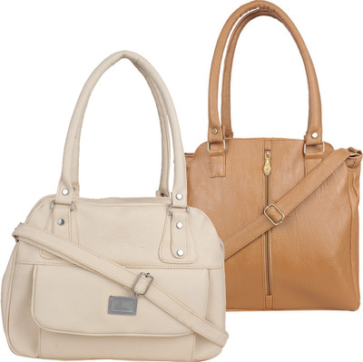 

Element Cart Shoulder Bag(White, Brown), Brown;white