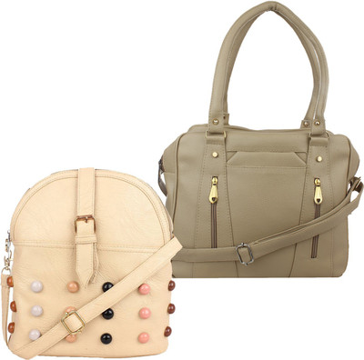 

Element Cart Hand-held Bag(Beige, Green)