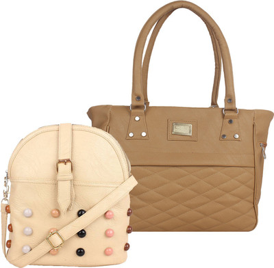 

Element Cart Shoulder Bag(White, Brown), Brown;white