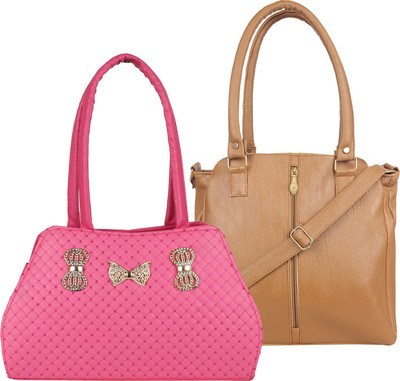 

Element Cart Shoulder Bag(Pink, Brown), Brown;pink