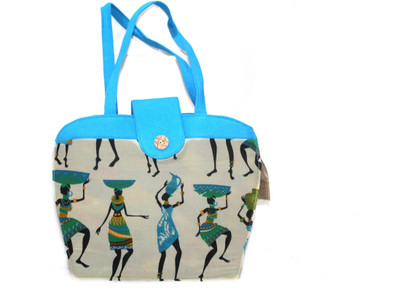 

Prayas Hand-held Bag(White, Blue), Blue;white
