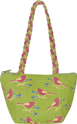 

Jute Cottage Hand-held Bag(Green)