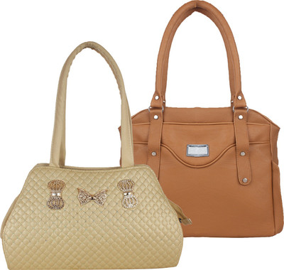 

Fillincart Hand-held Bag(Gold, Brown), Brown;gold