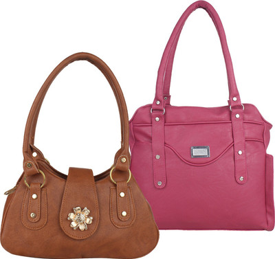 

Fillincart Hand-held Bag(Brown, Pink)
