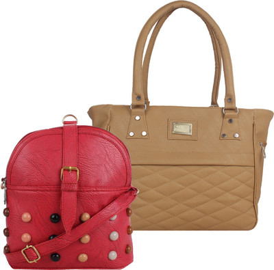 

Element Cart Shoulder Bag(Pink, Beige), Beige;pink