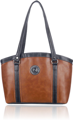 

Leather Land Shoulder Bag(Tan, Black), Black;tan