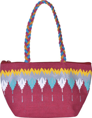 

Jute Cottage Hand-held Bag(Pink)