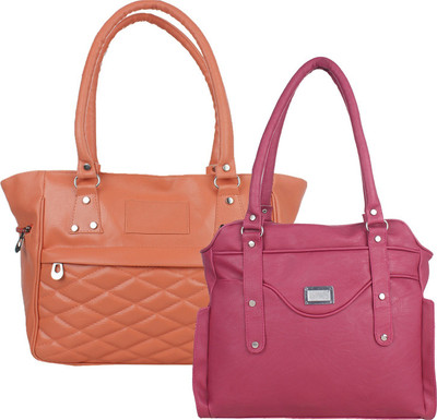 

Fillincart Hand-held Bag(Tan, Pink), Pink;tan