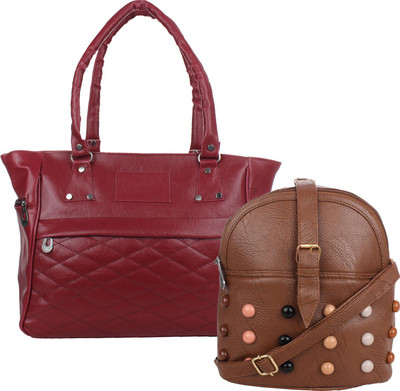 

Fillincart Shoulder Bag(Maroon, Brown), Brown;maroon