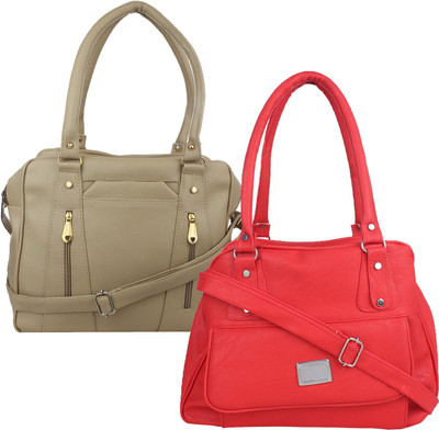 

Element Cart Hand-held Bag(Beige, Red)