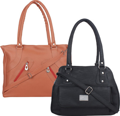 

Fillincart Shoulder Bag(Tan, Black), Black;tan