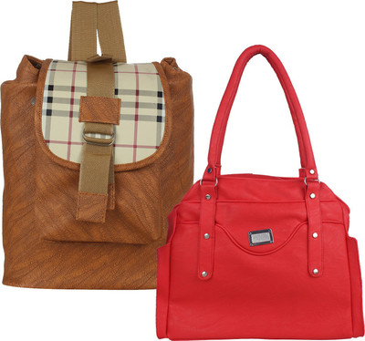 

Element Cart Shoulder Bag(Brown, Red)