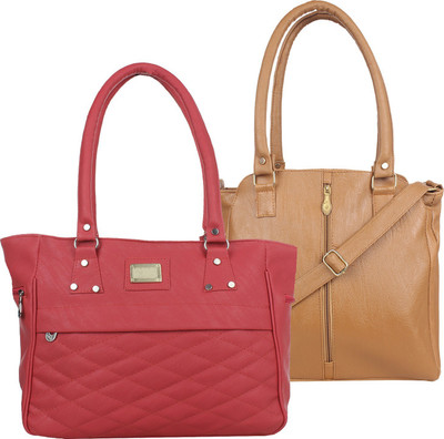 

Element Cart Shoulder Bag(Pink, Brown), Brown;pink