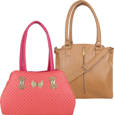 

Element Cart Shoulder Bag(Pink, Brown), Brown;pink