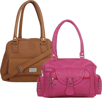 

Element Cart Shoulder Bag(Pink, Brown), Brown;pink