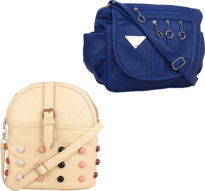 

Element Cart Shoulder Bag(Blue, Beige), Beige;blue