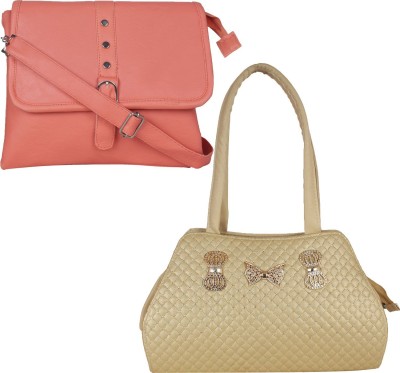 

Element cart Shoulder Bag(Pink, Beige), Beige;pink