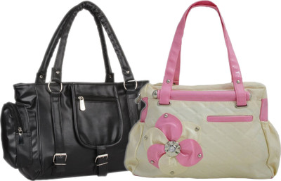 

Mountrex Hand-held Bag(Black, Beige), Beige;black