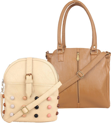 

Element Cart Shoulder Bag(Brown, Beige), Beige;brown