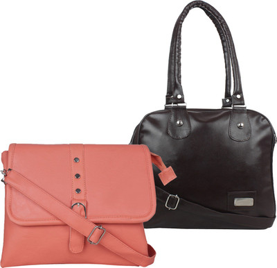 Fillincart Messenger Bag(Brown, Pink)