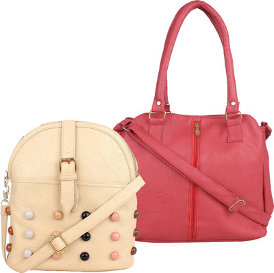 

Element Cart Shoulder Bag(White, Pink), Pink;white