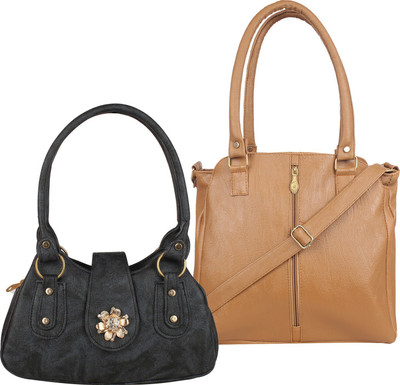 

Element Cart Shoulder Bag(Black, Beige), Beige;black