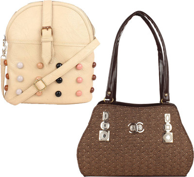 

Fillincart Sling Bag(Brown, Beige), Beige;brown