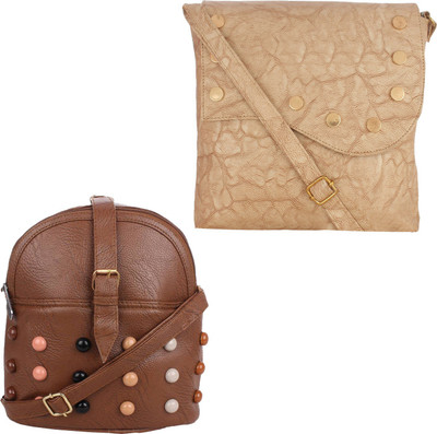 

Fillincart Sling Bag(Beige, Brown)