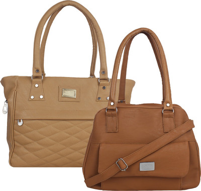 

Fillincart Hand-held Bag(Brown, Beige), Beige;brown