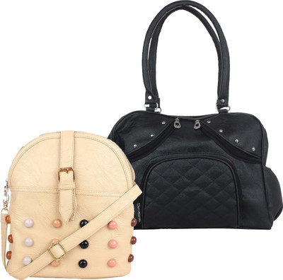 

Fillincart Sling Bag(Black, Beige), Beige;black