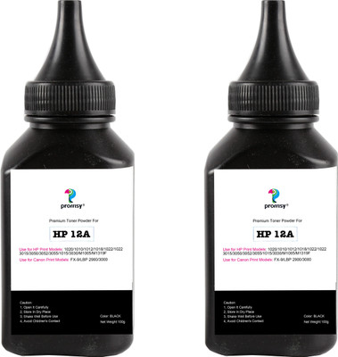 

proffisy Toner Powder Refill For HP 12A, Q2612A / Canon 303, fx-9 Cartridge HP Laserjet 1010,1012,1020,1020 Plus,1022,LBP 2900(Pack of 2) Single Color Ink Toner Powder(Black)